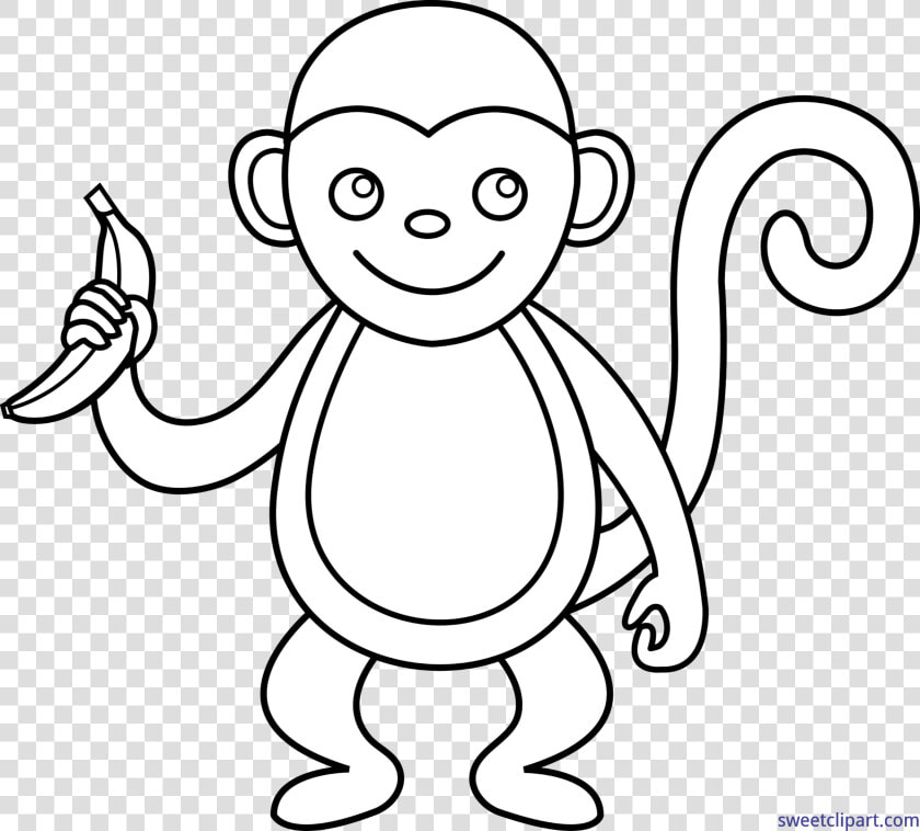 Transparent Baboon Clipart   Monkey Cartoon Black And White Png  Png DownloadTransparent PNG