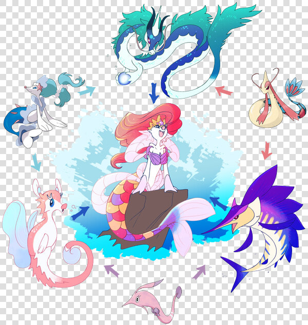 Transparent Milotic Png   Primarina Milotic Fusion  Png DownloadTransparent PNG