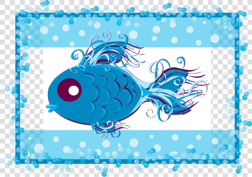 An Illustration Of An Artistic Blue Fish Swimming On  HD Png DownloadTransparent PNG