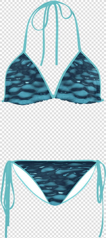 Blue Water Waves Custom Bikini Swimsuit   Ugly Christmas Sweater Bikini  HD Png DownloadTransparent PNG