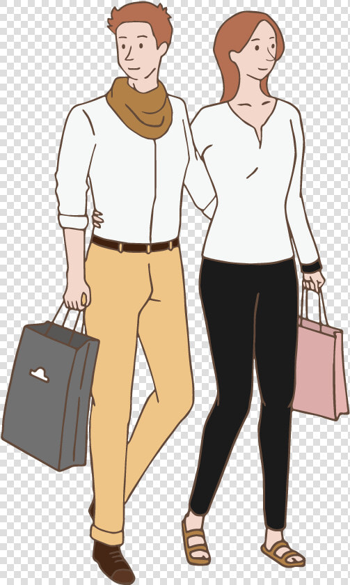 Hombres Y Mujeres Es Ir De Compras   Man And Woman Shopping Clipart  HD Png DownloadTransparent PNG