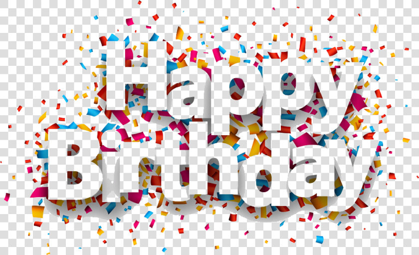 Happy Birthday With Confetti Design   Happy Birthday Design Png  Transparent PngTransparent PNG