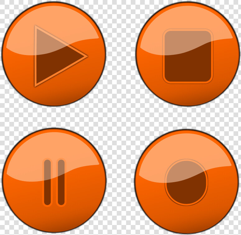 Buttons  Multimedia  Play  Stop  Record  Pause  Orange   Play Stop Icon Png  Transparent PngTransparent PNG