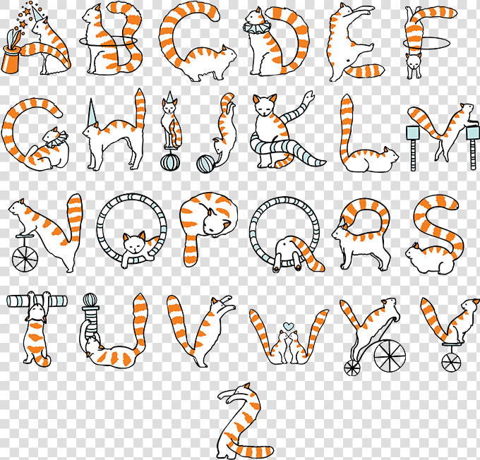 Buy Circus Cats Font And Watch Great Animal Typography   Cat Font Letter  HD Png DownloadTransparent PNG