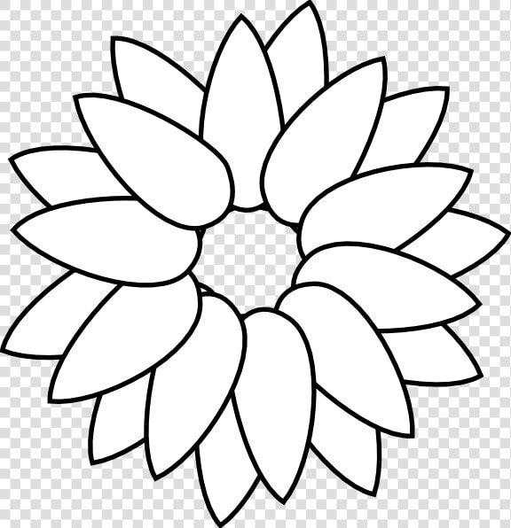 Sunflower Vector Outline   Easy Drawing Of Sunflower  HD Png DownloadTransparent PNG