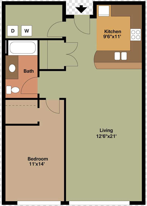 1 Bedroom Apartment Plan  HD Png DownloadTransparent PNG