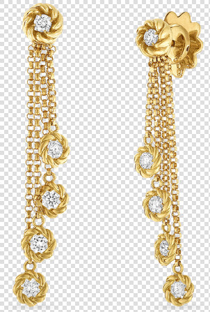 Roberto Coin Drop Earrings With Diamond Stations   Gold Earrings Png  Transparent PngTransparent PNG