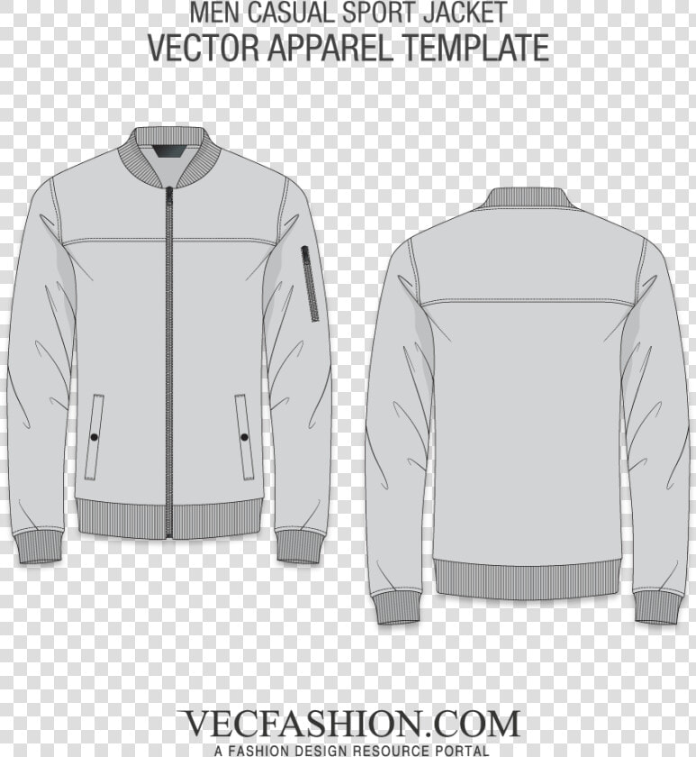 Transparent Black Sweater Png   Template Jaket Bomber Vector  Png DownloadTransparent PNG