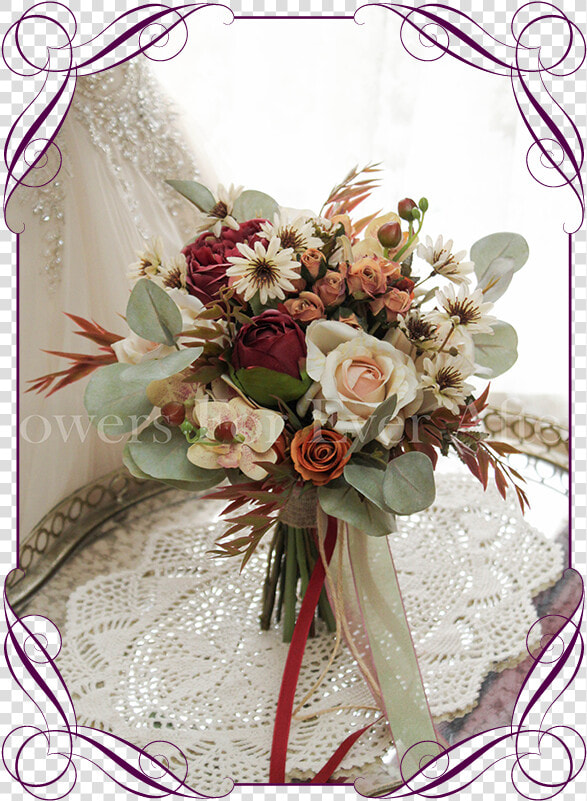 Silk Artificial Autumn Fall Wedding Bridal Bouquet   Bouquet  HD Png DownloadTransparent PNG