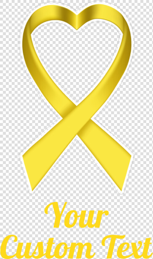 Custom Heart Yellow Ribbon Multi color Transfer Sticker  HD Png DownloadTransparent PNG