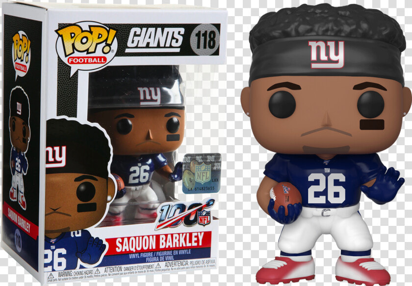 Saquon Barkley New York Giants Pop Vinyl Figure   Saquon Barkley Funko Pop  HD Png DownloadTransparent PNG