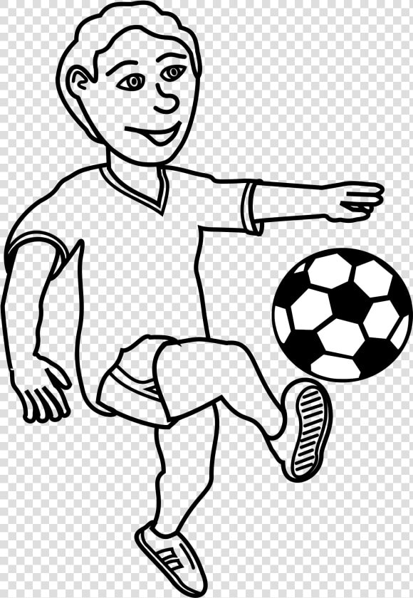 Soccer Playing Boy Clip Arts   Play Soccer Clipart Black And White  HD Png DownloadTransparent PNG