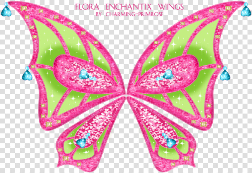 Winx Club Flora Enchantix Wings  HD Png DownloadTransparent PNG