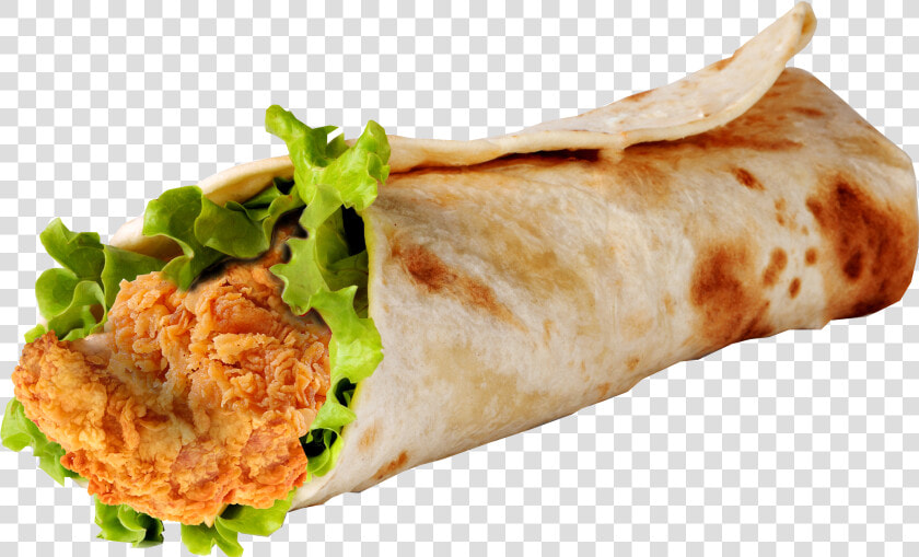 Krispy Chicken Wrap   Chicken Roll White Background  HD Png DownloadTransparent PNG