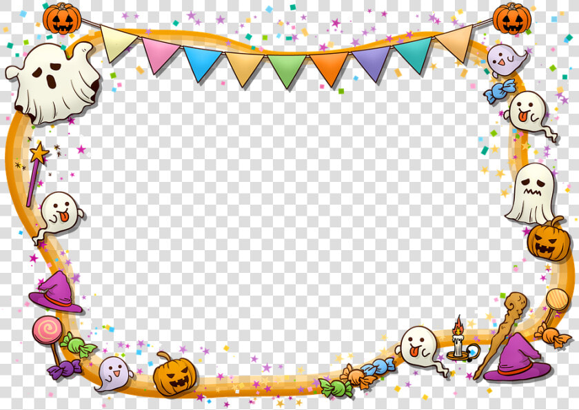 Halloween Frame  Halloween  Ghosts  Skulls  Pumpkins   ハロウィン 枠 イラスト 無料  HD Png DownloadTransparent PNG