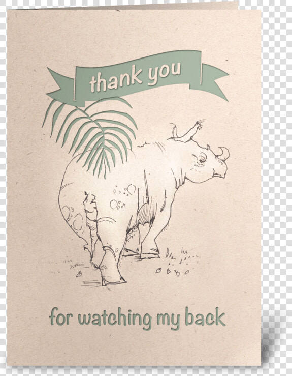 Rhino Thank You Card Greeting Card   Illustration  HD Png DownloadTransparent PNG