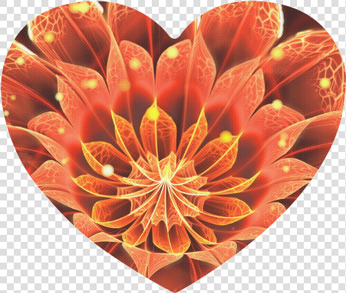 Fiery Heart Shaped Mousepad Red Dahlia Fractal Flower   Dahlia  HD Png DownloadTransparent PNG