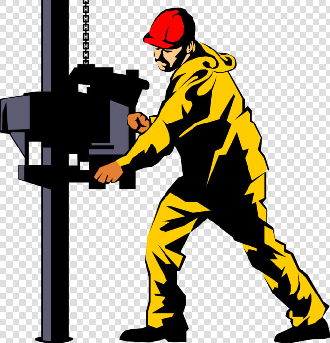 Graphic Black And White Library Derrick Worker Drills   Offshore Rig Worker Vector  HD Png DownloadTransparent PNG