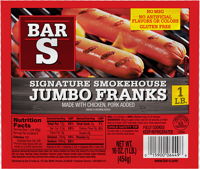 Signature Smokehouse Franks   Bar S Red Franks  HD Png DownloadTransparent PNG