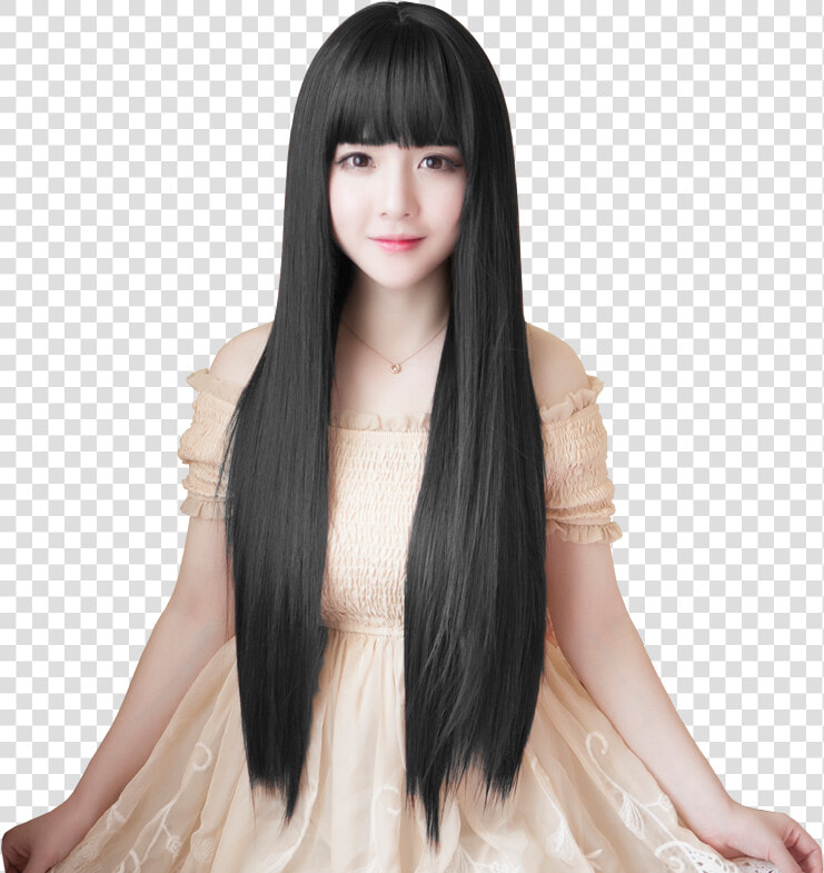 Clip Art Long Straight Black Hair   Lace Wig  HD Png DownloadTransparent PNG