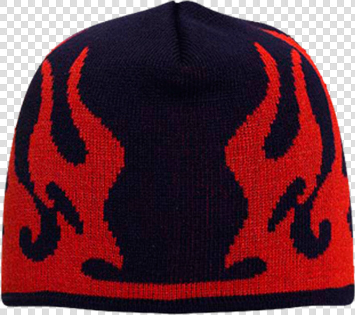 91 633 0402 Flame Design Acrylic Beanie Navy Red   Baseball Cap  HD Png DownloadTransparent PNG