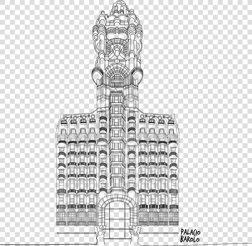 Palacio Barolo Dibujo   Sketch  HD Png DownloadTransparent PNG