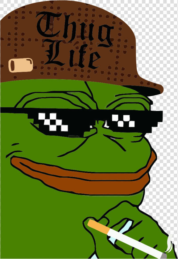 Pepe Thug Life  rare  Ironpatches   Cool Pepe Glasses  HD Png DownloadTransparent PNG