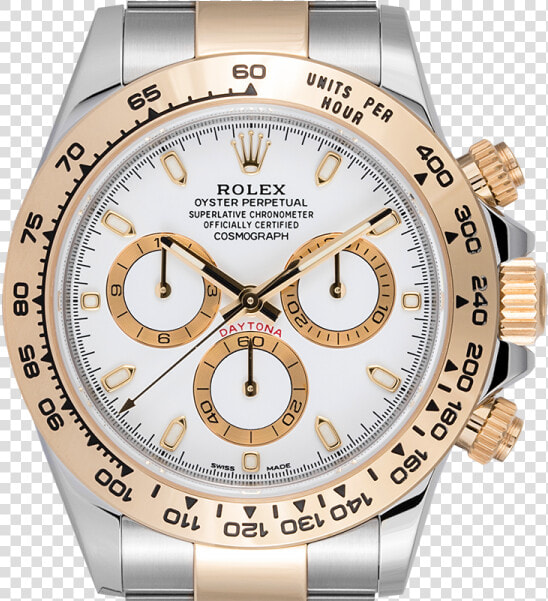 Rolex Cosmograph Daytona Steel  amp  Yellow Gold White index   Solid Gold Rolex Daytona  HD Png DownloadTransparent PNG