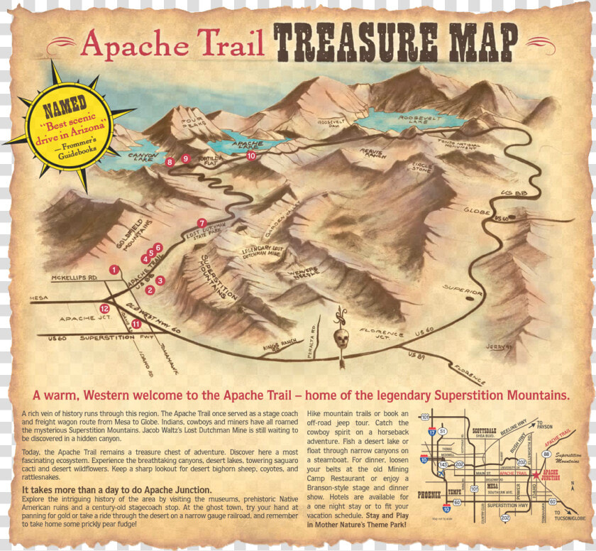 Superstition Mountain Lost Gold Map  HD Png DownloadTransparent PNG