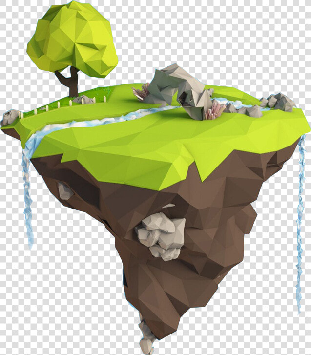 Transparent Floating Png   Polygon Floating Island  Png DownloadTransparent PNG