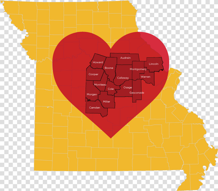 Heart Of Missouri Regional Professional Development   Map Of Missouri  HD Png DownloadTransparent PNG