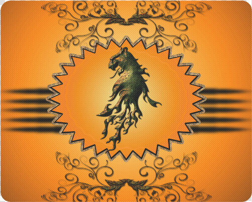 Lion With Flame Rectangle Mousepad   Tiger  HD Png DownloadTransparent PNG