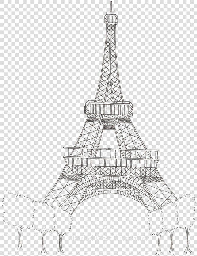 Eiffel Tower Silhouette Transparent Images   Draw An Easy Eiffel Tower  HD Png DownloadTransparent PNG