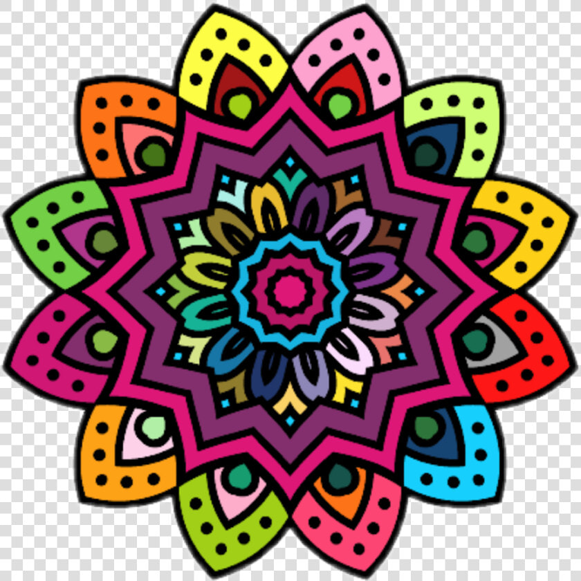 Flor Colorido Sticker By   Color Flor De Mandalas  HD Png DownloadTransparent PNG