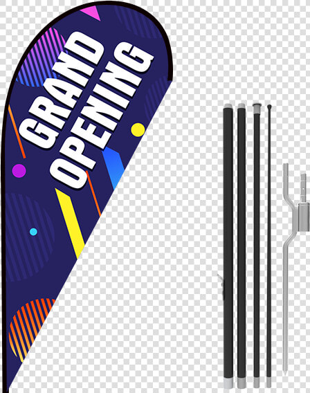 8ft Grand Opening Stock Teardrop Flag With Ground Stake   Skateboarding  HD Png DownloadTransparent PNG