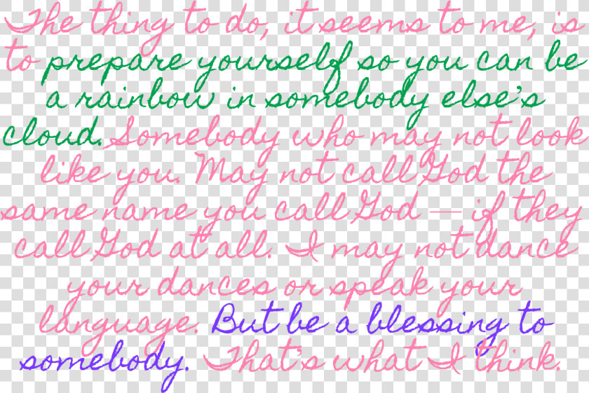 Maya Angelous Rainbow   Handwriting  HD Png DownloadTransparent PNG