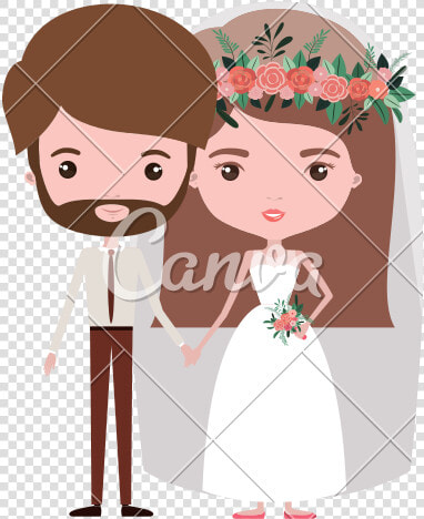 Clip Art Marriage Cartoon   Beard Cartoon Married Couple  HD Png DownloadTransparent PNG