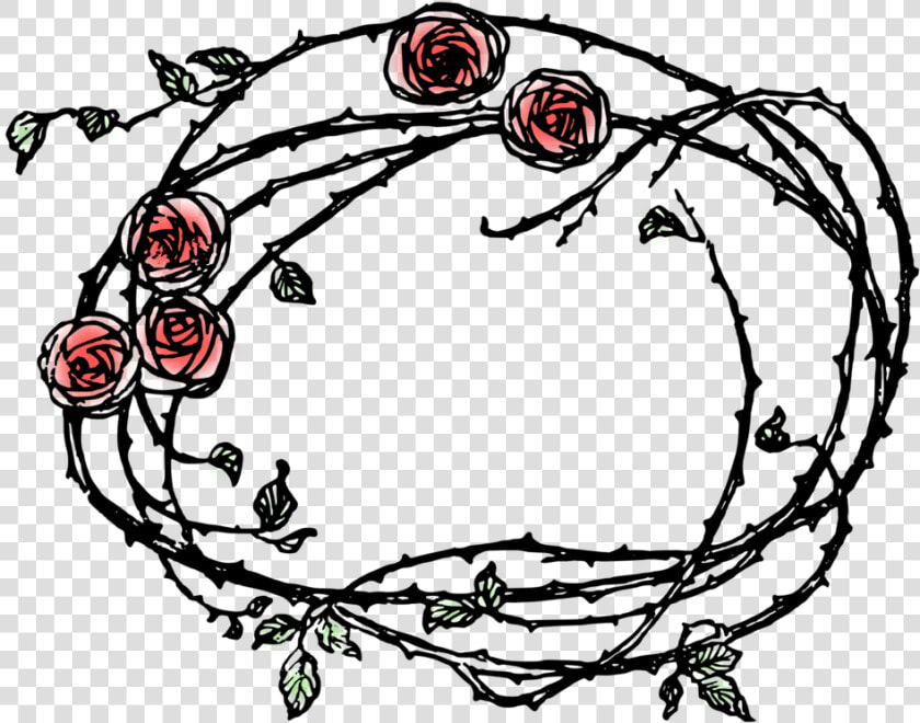 Thorns And Flowers Border Clipart   Png Download   Roses And Thorns Drawing  Transparent PngTransparent PNG