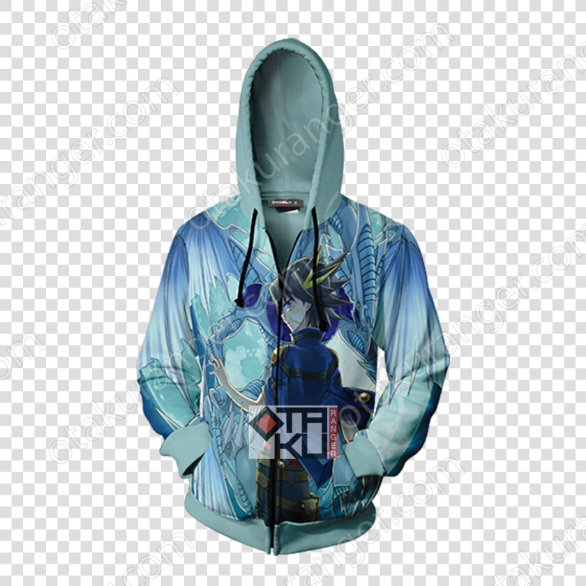 Yu Gi Oh Yusei Fudo And Stardust Dragon 3d Zip Up Hoodie   Hoodie  HD Png DownloadTransparent PNG