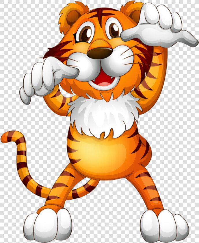 Transparent Cute Tiger Clipart   Funny Tiger Cartoon  HD Png DownloadTransparent PNG