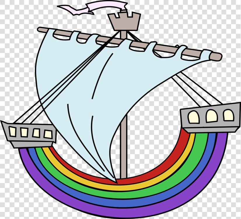 Sailboat Motor Boats Paddle Boating   Rainbow Boat Clipart  HD Png DownloadTransparent PNG