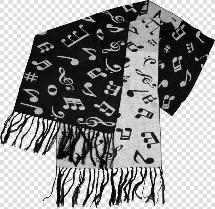 Black And White Music Note Scarf   Stole  HD Png DownloadTransparent PNG