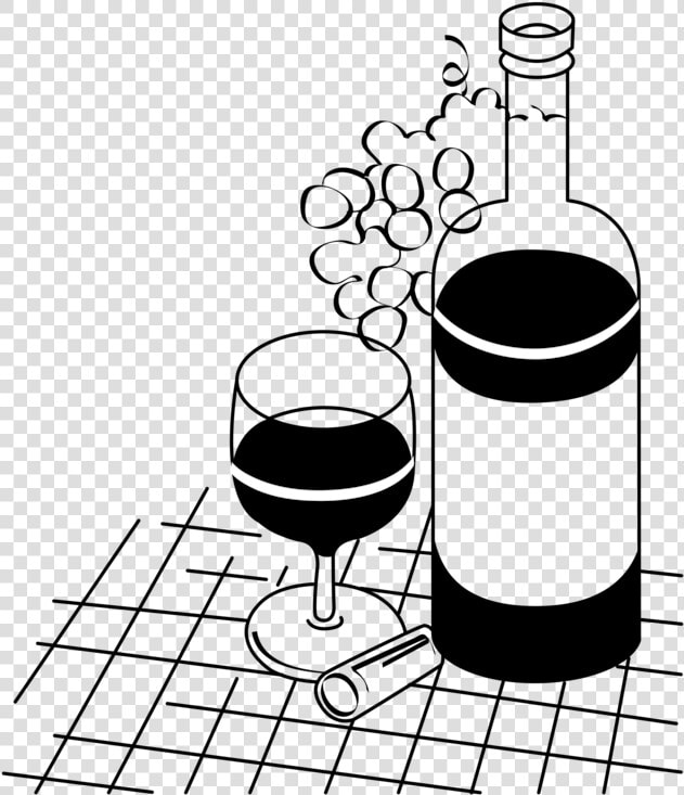 Transparent Clipart Wine Bottle And Glass   Clip Art Wine Drawing  HD Png DownloadTransparent PNG