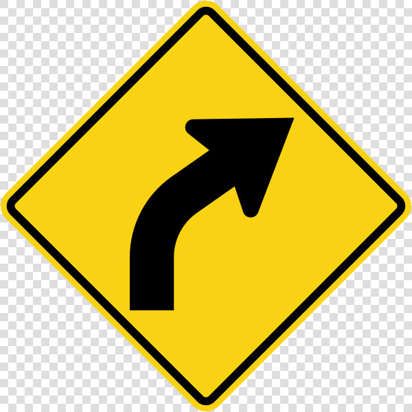 Right Curve Road Sign  HD Png DownloadTransparent PNG