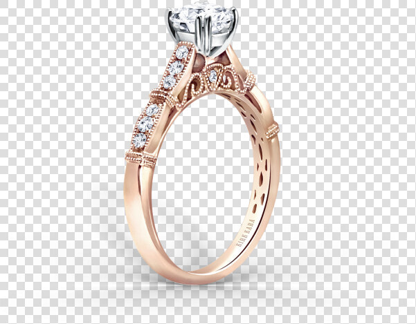 Stella 18k Rose Gold Engagement Ring Image 3 D   Gold Rose Gold Ring Engaged  HD Png DownloadTransparent PNG