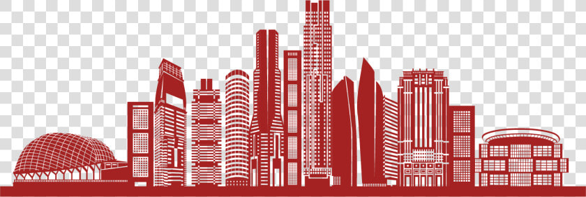 Singapore Flag Clipart Snow   Png Download   Singapore Skyline Black And White  Transparent PngTransparent PNG