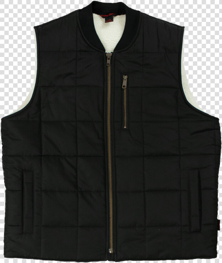 Tough Duck Mens Sherpa Lined Box Quilt Vest Black Front   Sweater Vest  HD Png DownloadTransparent PNG