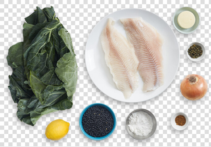 Lemon caper Catfish With Spiced Lentils  amp  Collard Greens  HD Png DownloadTransparent PNG