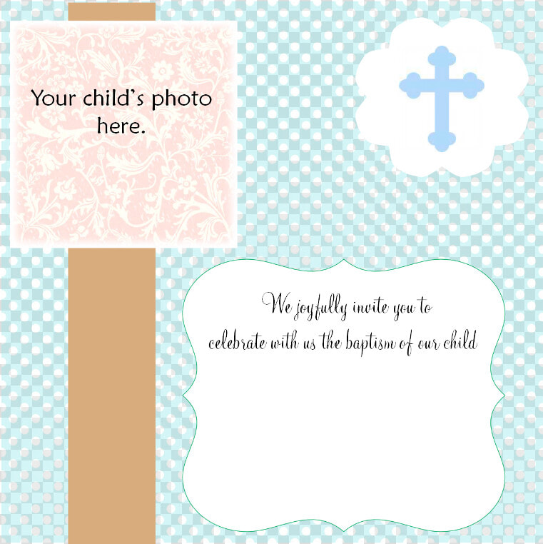 Baptism Invites Templates Inspirational Free Baptismal   Christening Invitation Blank Template  HD Png DownloadTransparent PNG