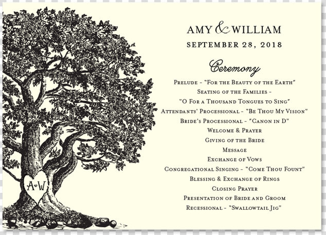 Oak Tree Wedding Programs   Vieux Oak   Tree Baby Shower Invitations  HD Png DownloadTransparent PNG